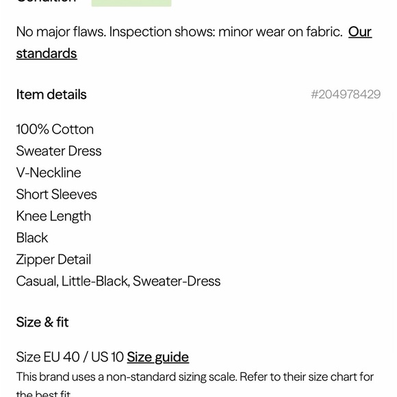 Anne Fontaine Knit Black V-Neck Dress with Pockets Size 10 - Picture 5 of 7